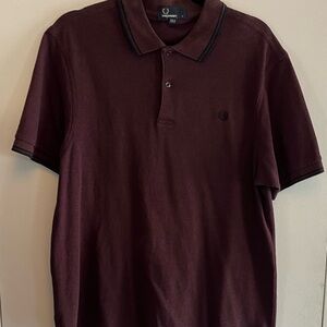 Fred Perry Men's Burgundy Polo Shirt
